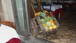 vegetable cart at restaurant in Rome