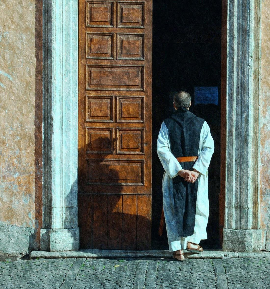 priest enters church