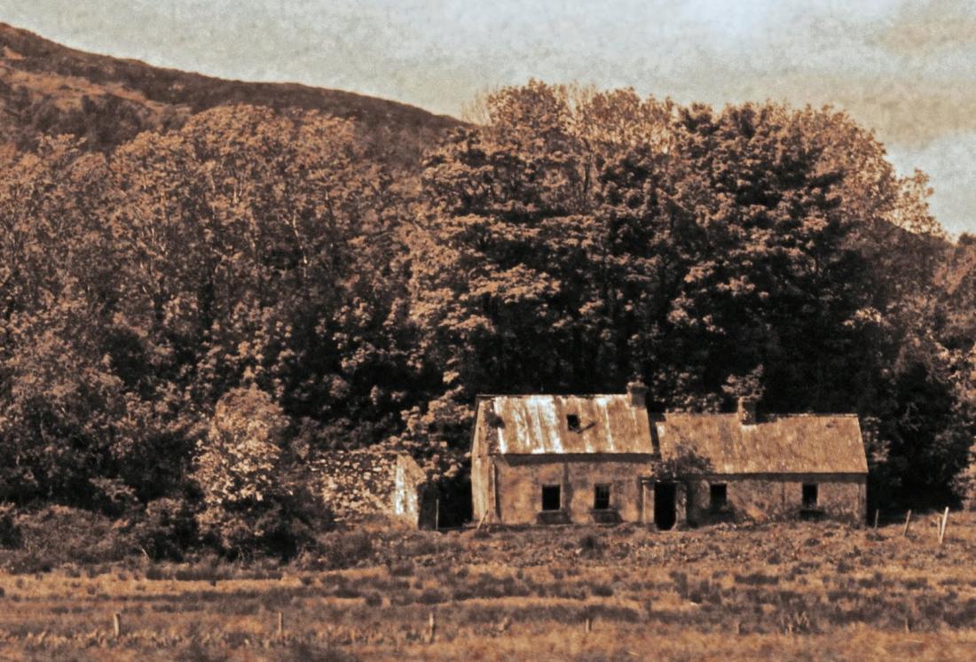 sepia: old Irish home