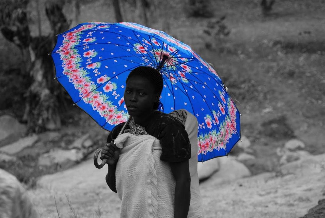 blue umbrella